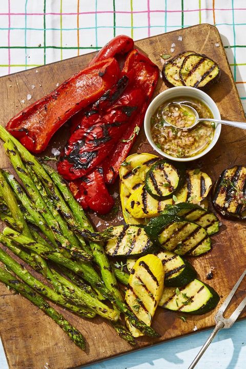 grilled veggies with honey thyme vinaigrette   4th of july appetizers