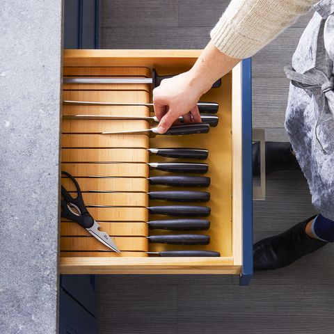 kitchen cabinets drawers organizers - knives